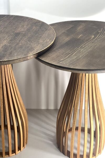 Yan Sehpa – 44 cm çap / 45 cm yükseklik Modern bombeli ayak tasarımıyla tekli veya set halinde kullanıma uygundur.