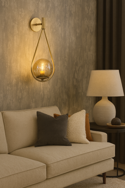 Besa Damla Modern Duvar Apliği – Zarif Damla Tasarım Organik Formlu Şık Duvar Aydınlatması