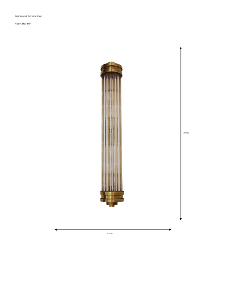 Besa Büyük Boy Çubuk Camlı Modern Duvar Apliği – Lüks Tasarım Kristal Işıltılı Şık Duvar Aydınlatması