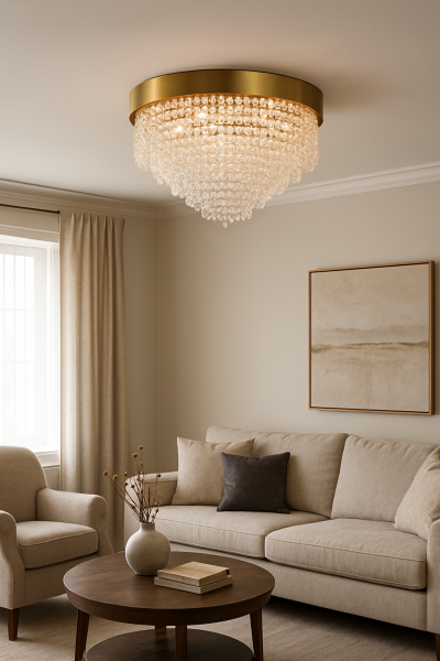 50’lik Kristal Modern Sarkıt Avize – Lüks Prizma Camlı Şık Salon Aydınlatması