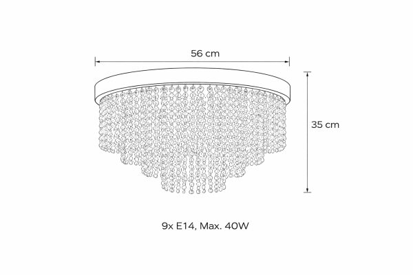 Kristal Prizma Camlı Sarkıt Avize 50 cm – Salon