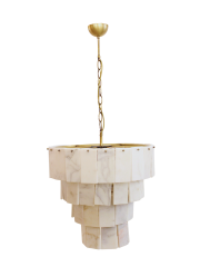 Besa Plaket Mermer Modern Sarkıt Avize – Doğal Taş Detaylı Minimalist ve Şık Aydınlatma