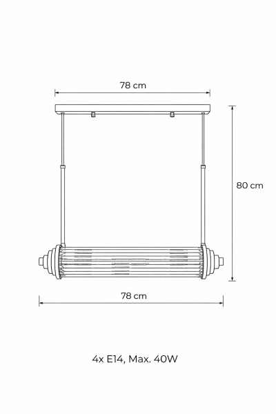 Besa Modern Çubuk Cam Lineer Sarkıt – Lüks Yemek Masası ve Ada Mutfak Aydınlatması