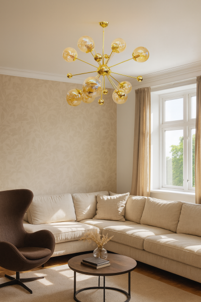 Besa 15'li Toplu Modern Sarkıt Avize – Moleküler Tasarım Çok Kollu Şık Salon Aydınlatması