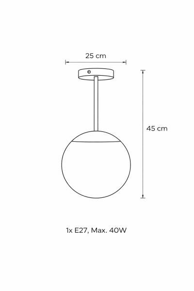 Glob Cam Tekli Sarkıt Avize 25 cm