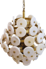 Besa 50’lik Mermerli Modern Sarkıt Avize – Doğal Mermer Detaylı Şık ve Kompakt Salon Aydınlatması