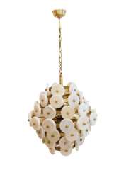 Besa 50’lik Mermerli Modern Sarkıt Avize – Doğal Mermer Detaylı Şık ve Kompakt Salon Aydınlatması