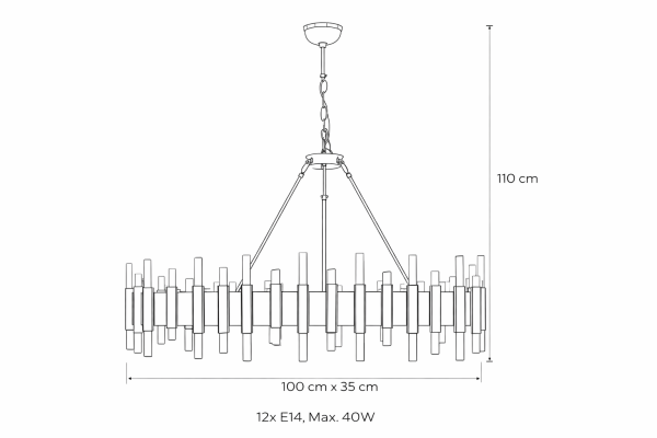 Elips LED Sarkıt Avize (20 mm Çubuk)