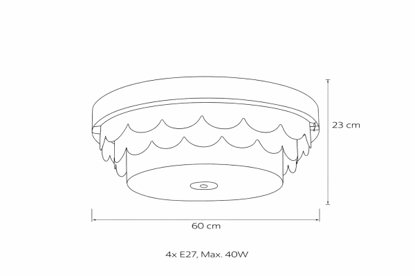Besa Deniz Dalgalı Modern Plafonyer – Dalga Formlu Şık ve Estetik Tavan Aydınlatması