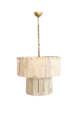 Besa Mermerli Modern Yatay Sarkıt Avize – Doğal Mermer Plakalı Lüks Yemek Masası Aydınlatma