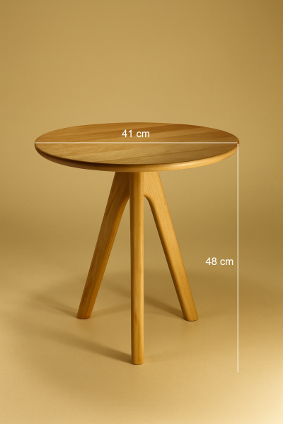 Doğal Ahşap Yuvarlak Yan Sehpa 41 cm | Modern Tasarım Masif Ahşap Orta & Sehpa