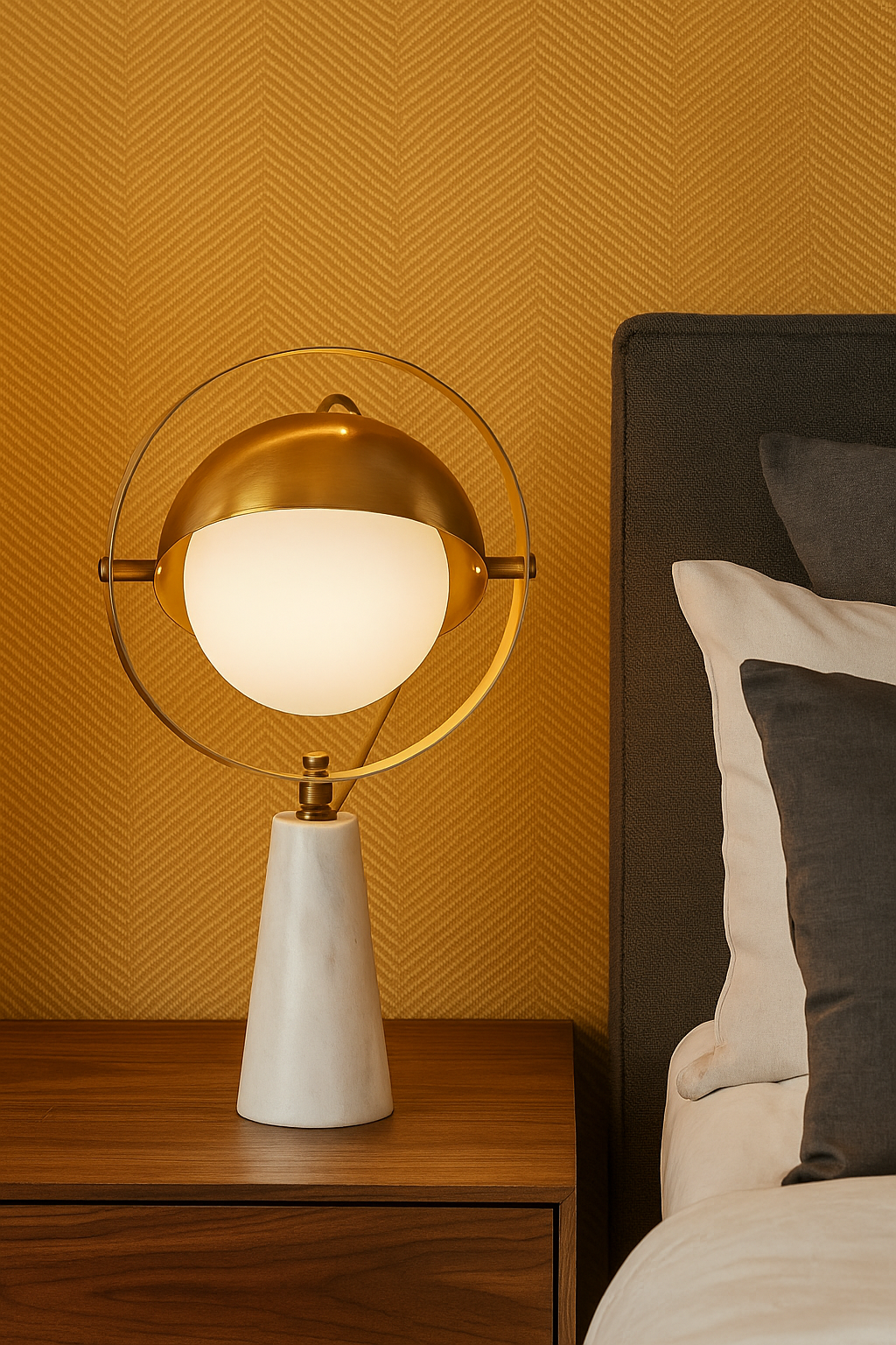 Huni Mermer Masa Lambası