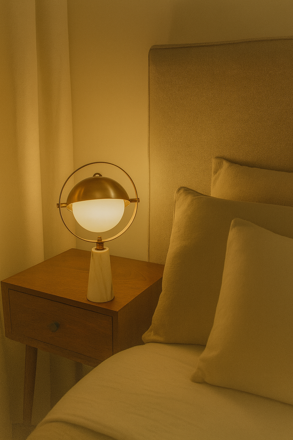 Huni Mermer Masa Lambası