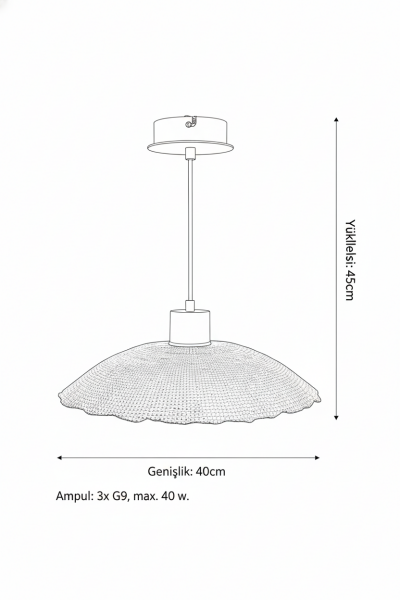 Besa Varak Camlı Modern Tekli Sarkıt Avize – Amber Işıltılı Sanatsal Tasarım Aydınlatma