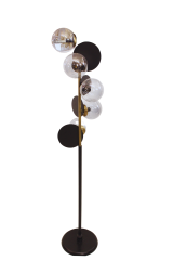 Besa Pullu Modern Lambader – Siyah ve Gold Detaylı Pırıltılı Tasarım Köşe Aydınlatması