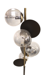 Besa Pullu Modern Lambader – Siyah ve Gold Detaylı Pırıltılı Tasarım Köşe Aydınlatması