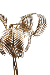 Besa Yapraklı Modern Lambader – Siyah ve Gold Detaylı Tasarım Köşe Aydınlatması