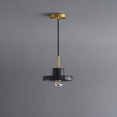 Besa 3292 Siyah Mermer ve Pirinç Detaylı Lüks Sarkıt – Modern Tasarım Tekli Avize