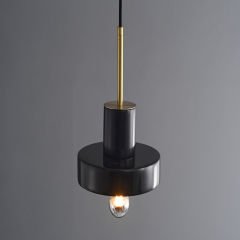 Besa 3292 Siyah Mermer ve Pirinç Detaylı Lüks Sarkıt – Modern Tasarım Tekli Avize