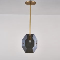 Kristal ve Pirinç Detaylı Uzun Tekli Sarkıt Avize (150 cm)