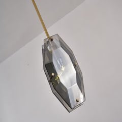 Kristal ve Pirinç Detaylı Uzun Tekli Sarkıt Avize (150 cm)