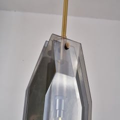 Kristal ve Pirinç Detaylı Uzun Tekli Sarkıt Avize (150 cm)