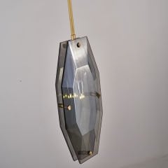 Kristal ve Pirinç Detaylı Uzun Tekli Sarkıt Avize (150 cm)