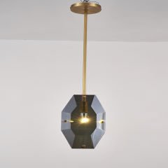 Kristal ve Pirinç Detaylı Uzun Tekli Sarkıt Avize (150 cm)