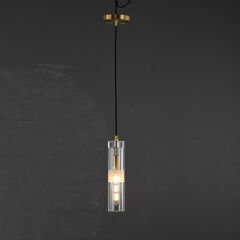 Besa 6055 Lüks Kristal Tekli Sarkıt Avize – Pirinç Gövdeli Tasarım Aydınlatma