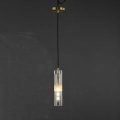 Besa 6055 Lüks Kristal Tekli Sarkıt Avize – Pirinç Gövdeli Tasarım Aydınlatma