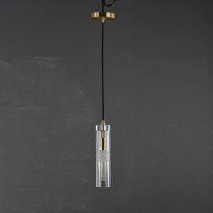 Besa 6055 Lüks Kristal Tekli Sarkıt Avize – Pirinç Gövdeli Tasarım Aydınlatma