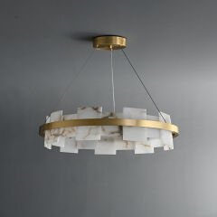 Besa 6285-6 Modern Orbital Tasarım 6’lı Avize – Eskitme Pirinç Gövdeli Cam Küre Aydınlatma