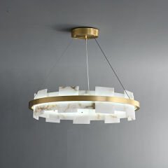 Besa 6285-6 Modern Orbital Tasarım 6’lı Avize – Eskitme Pirinç Gövdeli Cam Küre Aydınlatma