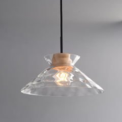 Besa 3335-A Doğal Mermer Gövdeli Pirinç Detaylı Lüks Sarkıt – Modern Tasarım Tekli Avize