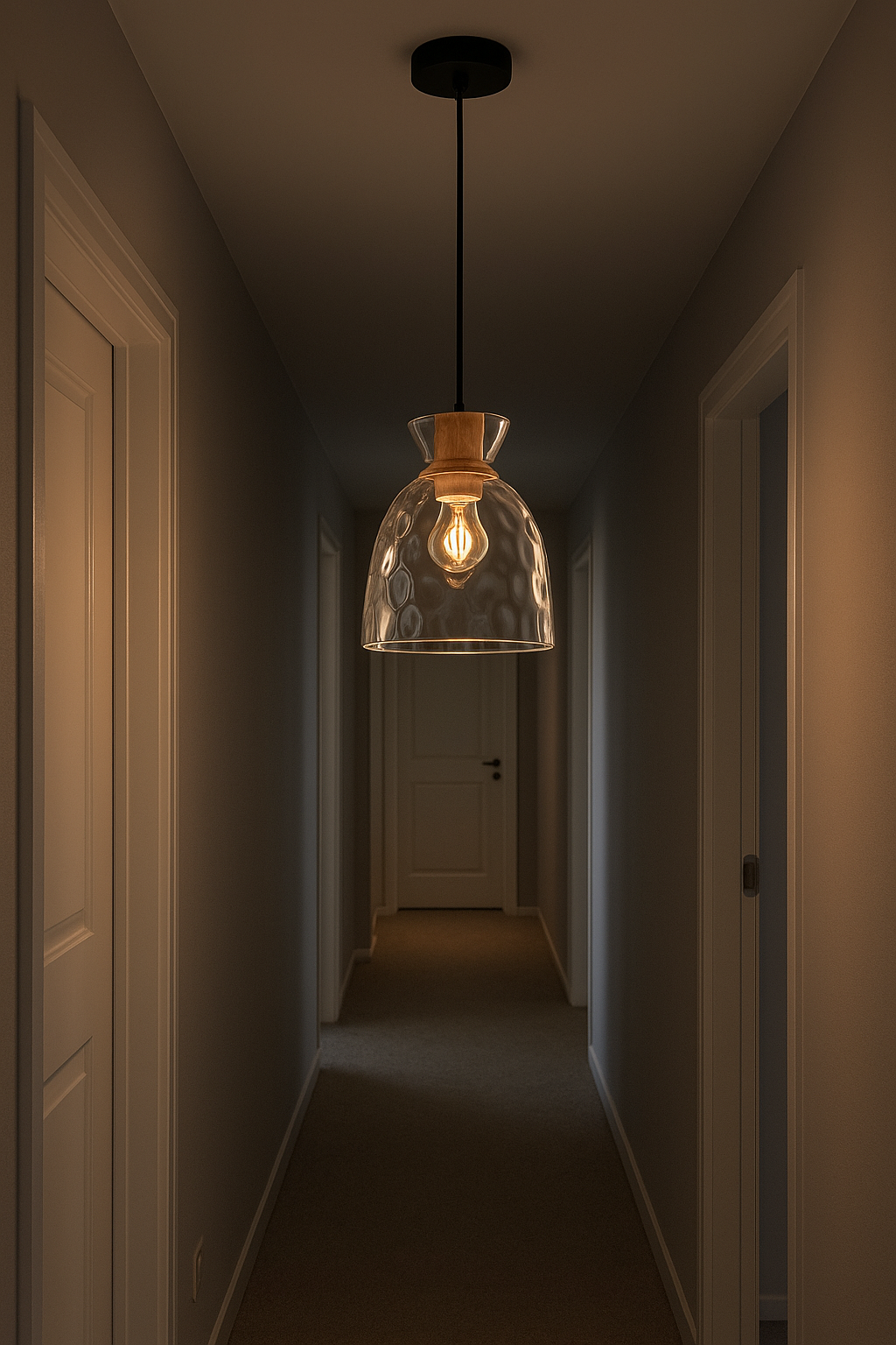 Besa 3335-B Doğal Mermer ve Pirinç Detaylı Lüks Sarkıt Avize – Modern Silindir Tasarım Aydınlatma