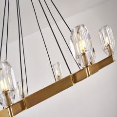 Besa 6031-8 Modern Pirinç ve Siyah 8’li Avize – Geniş Salon ve Yemek Odası İçin Dairesel Tasarım Aydınlatma