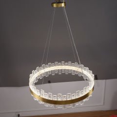 Kristal Camlı Sarkıt Avize 60cm çapında Kod: 6079-6