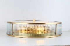 Besa 35607-3 Pirinç Detaylı 3’lü Modern Avize – Dikey Tasarım Beyaz Opal Camlı Sarkıt