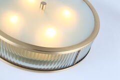 Besa 35607-3 Pirinç Detaylı 3’lü Modern Avize – Dikey Tasarım Beyaz Opal Camlı Sarkıt