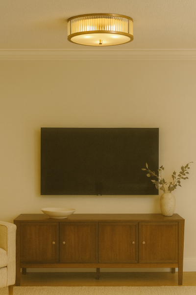 Besa 35607-3 Pirinç Detaylı 3’lü Modern Avize – Dikey Tasarım Beyaz Opal Camlı Sarkıt