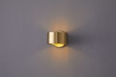 Besa 85020-1W Pirinç Renkli Modern Duvar Apliği – Beyaz Opal Küre Camlı Tasarım Aydınlatma