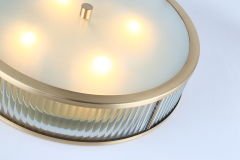 Besa 35607-4 Modern Pirinç Detaylı 4’lü Avize – Beyaz Opal Cam Küre Aydınlatma