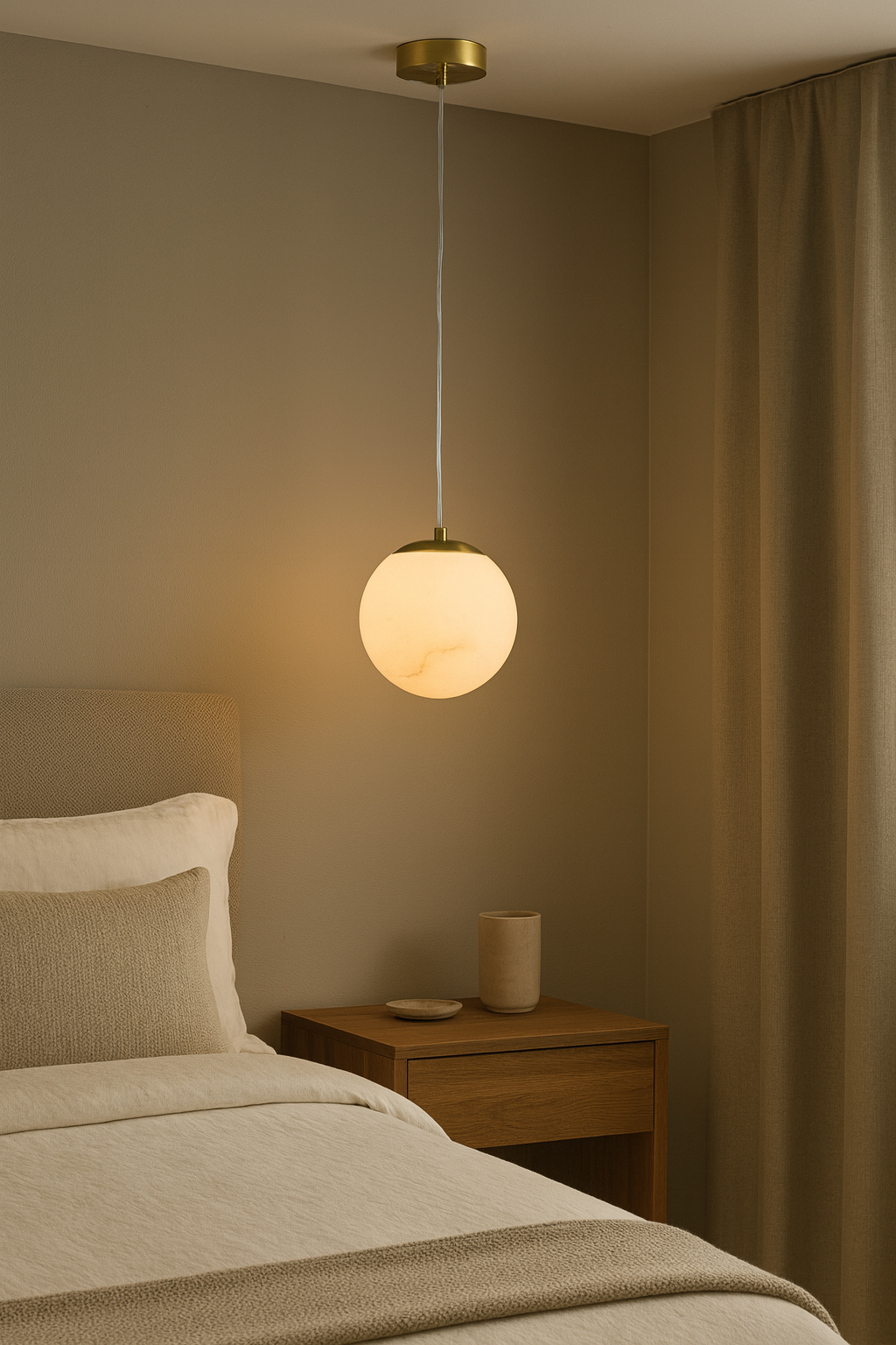 Alabaster Mermer Küre Tekli Sarkıt 3271-A