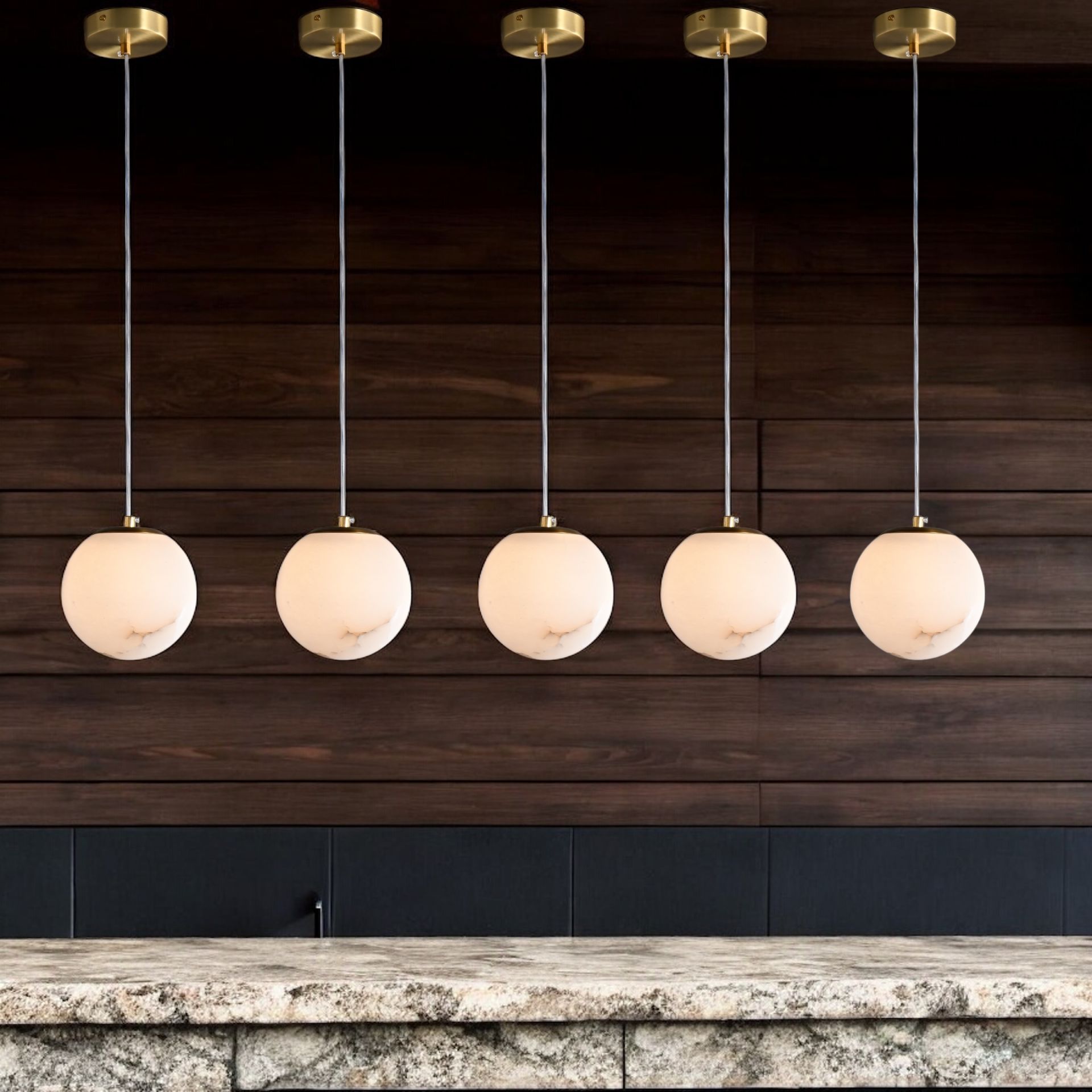 Alabaster Mermer Küre Tekli Sarkıt 3271-A