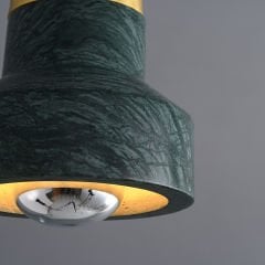 Doğal Mermer ve Pirinç Geniş Silindir LED Tekli Sarkıt – Mutfak