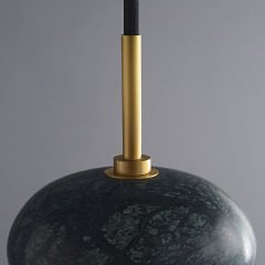 Besa 3289 Doğal Mermer ve Pirinç Tekli LED Sarkıt – Modern Silindir Tasarım Mutfak ve Masa Üstü Avize