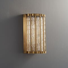 Besa 6302-2 Pirinç Kaplama Desenli Kristal Duvar Apliği – Lüks Salon ve Yatak Başı Aydınlatma