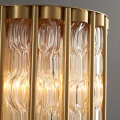 Besa 6302-2 Pirinç Kaplama Desenli Kristal Duvar Apliği – Lüks Salon ve Yatak Başı Aydınlatma