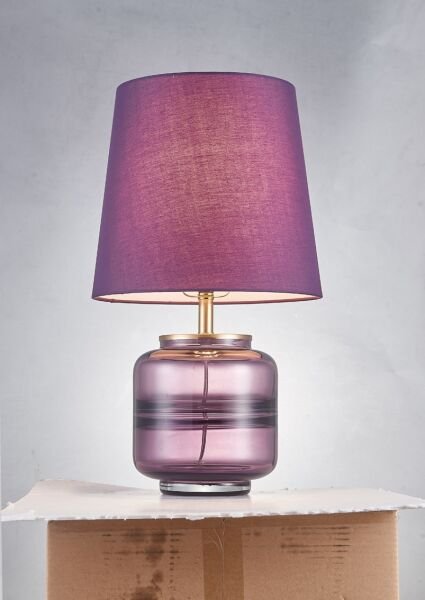 Renkli Cam Gövdeli Kumaş Şapkalı Masa Lambası | Modern Dekoratif Abajur (L – S Boy Seçenekli)