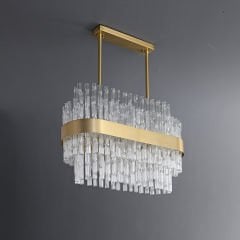 Besa 6302-8C Desenli Kristal Taşlı 8 Kollu Lüks Salon Avizesi – Büyük Boy Işıltılı Aydınlatma